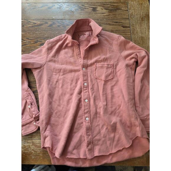 FRANK & EILEEN eileen sweatshirt button triple fleece in rose pink Sz Small - Picture 1 of 4